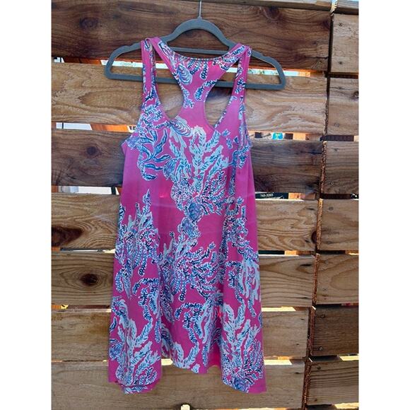 Lilly‎ Pulitzer XS Monterey Dress Coral Print Tank Dress - Picture 3 of 3